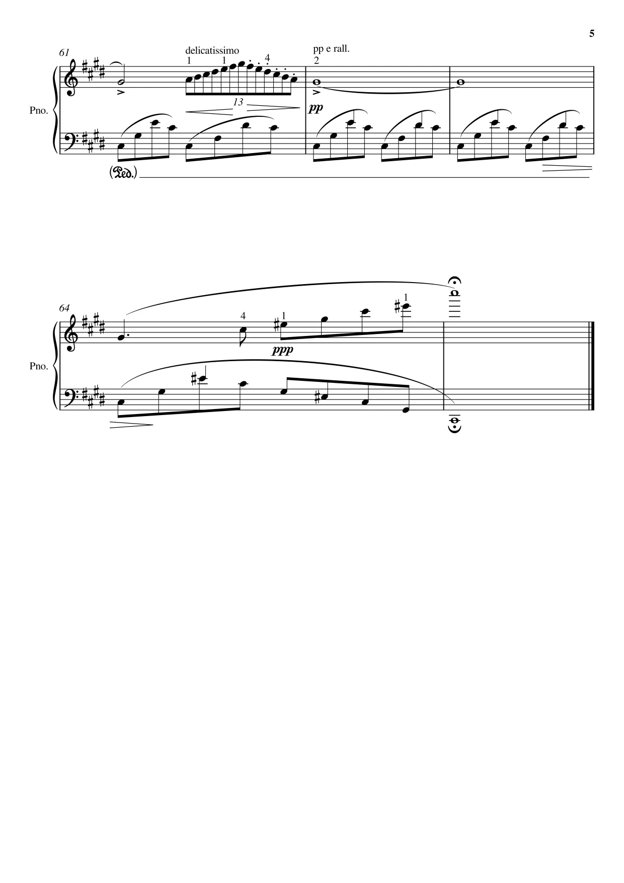 Sheet music page 5 Nocturne No. 20 in C-sharp minor - Advanced Version