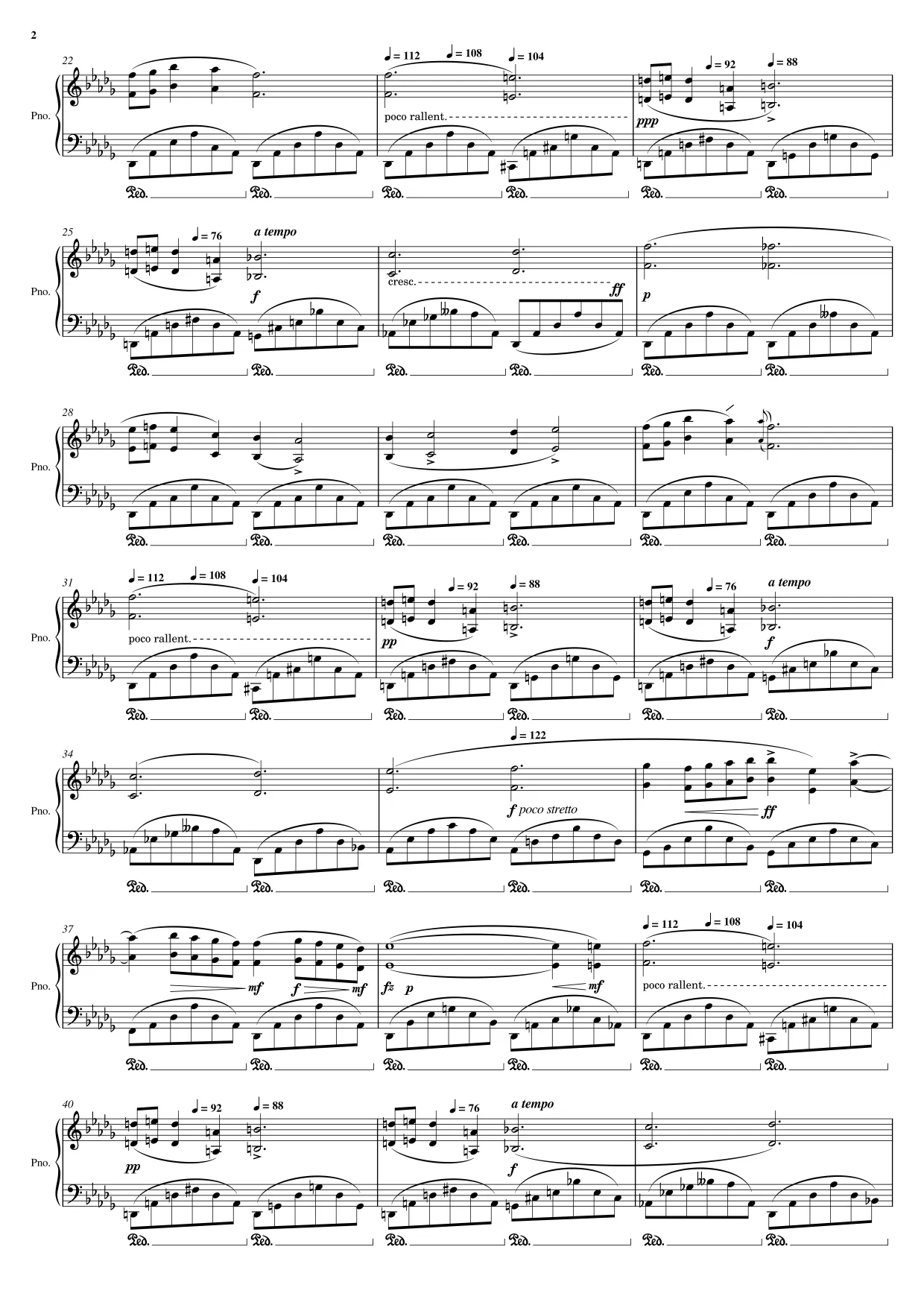 Sheet music page 2 Nocturne Op. 9 No. 1 - Advanced Version