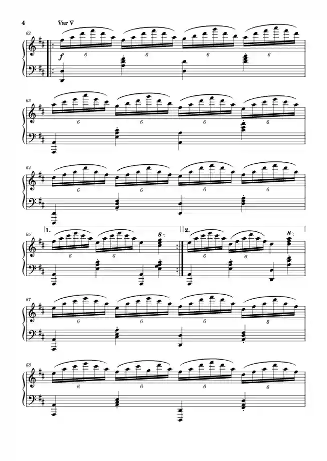 Sheet music page 4 Ode to Joy (Symphony No. 9, Op. 125 in D minor) - Advanced Version