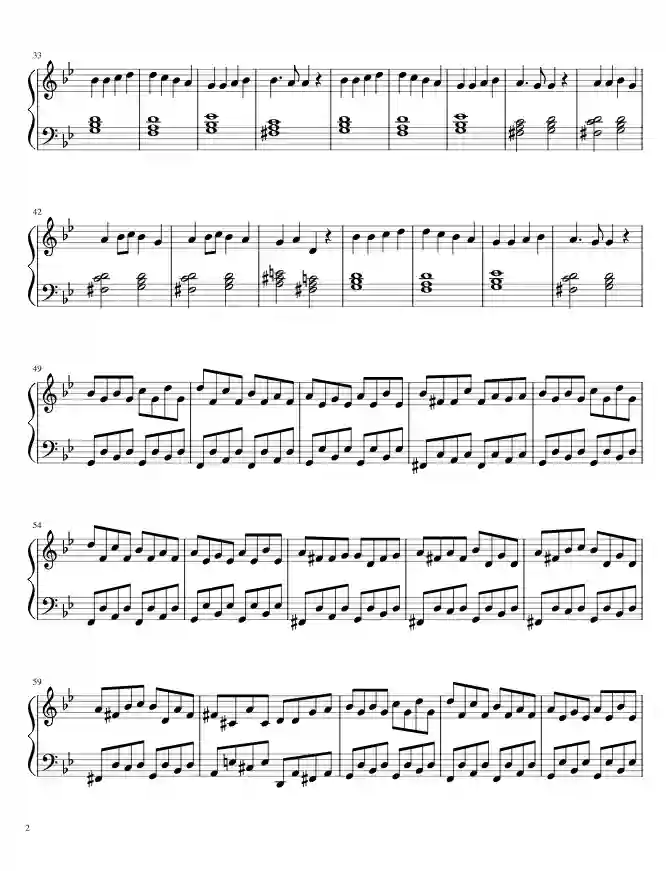 Sheet music page 1 Ode to Joy (Symphony No. 9, Op. 125 in D minor) - Intermediate Version