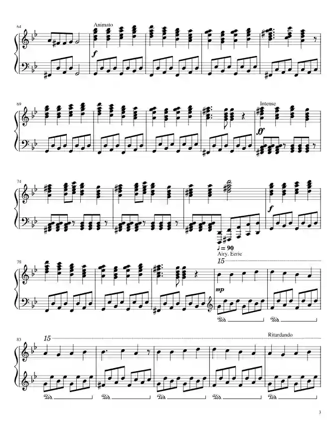 Sheet music page 3 Ode to Joy (Symphony No. 9, Op. 125 in D minor) - Intermediate Version