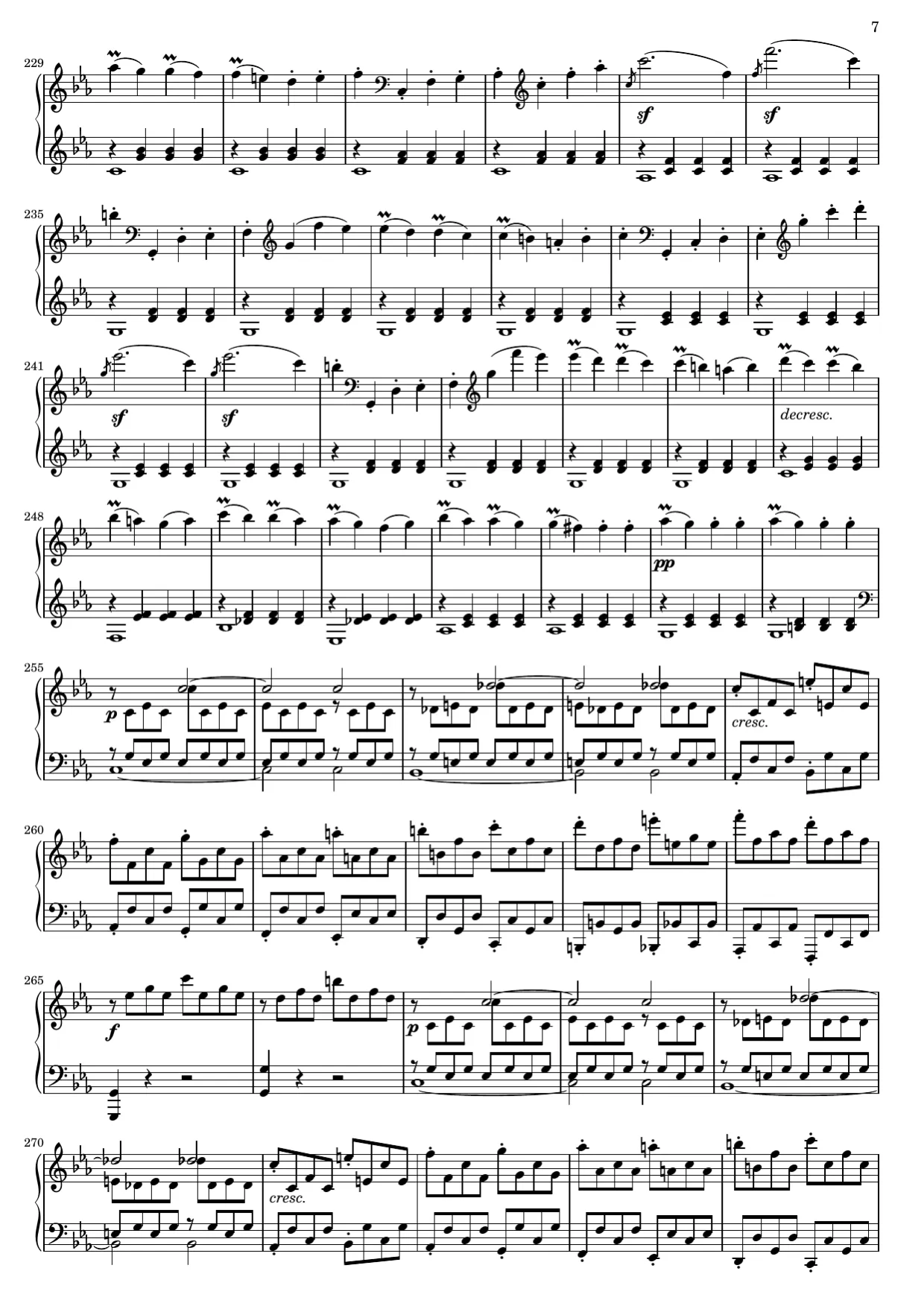 Sheet music page 7, Pathétique Sonata (1st Movement) - Advanced Version