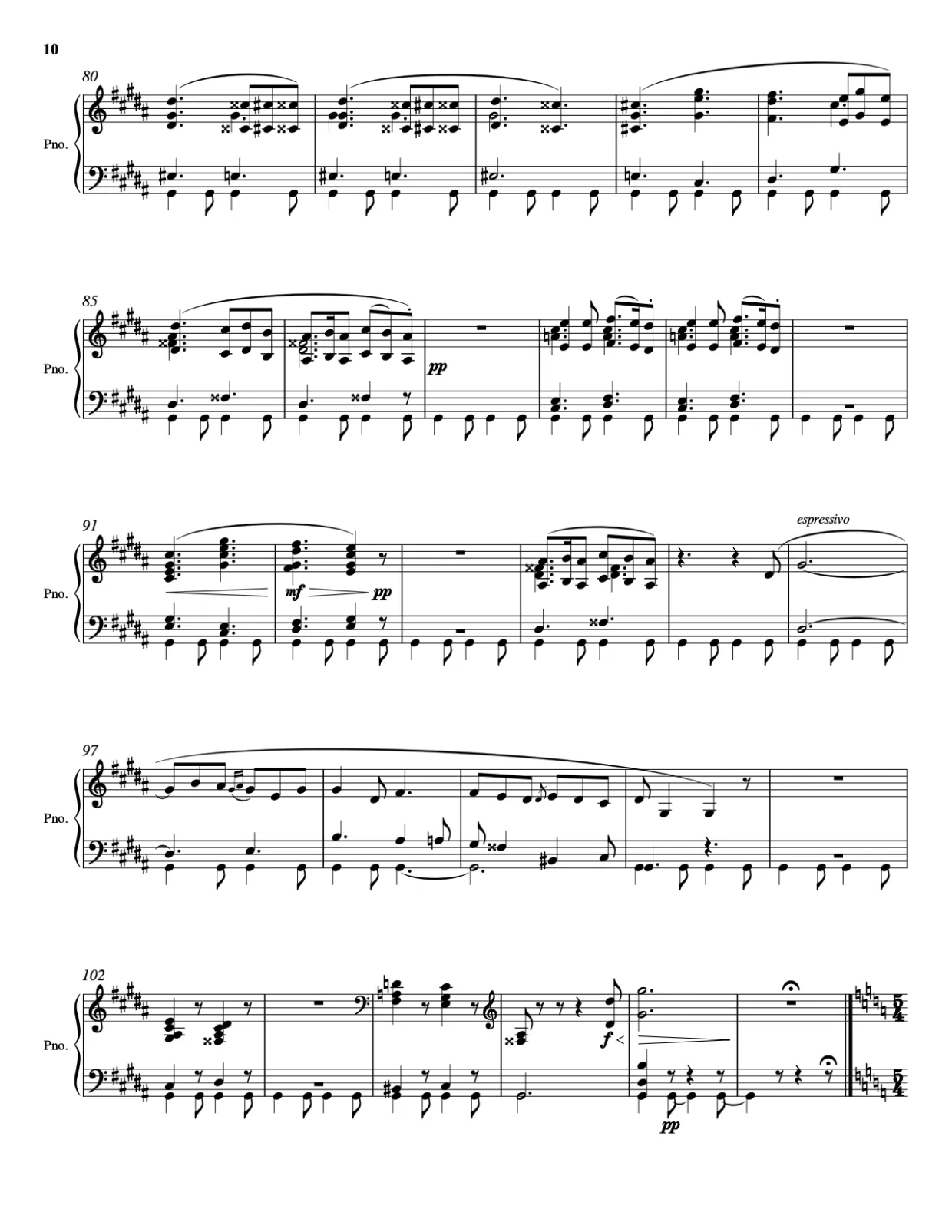 Sheet music page 10, Pictures at an Exhibition - Advanced Version
