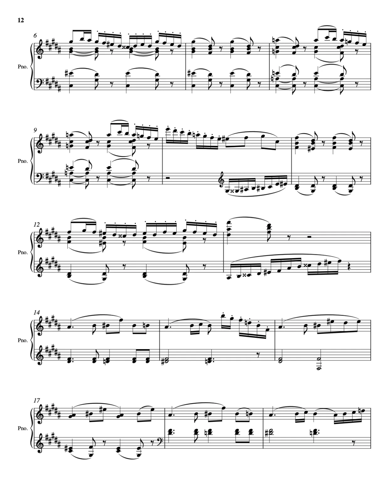 Sheet music page 12, Pictures at an Exhibition - Advanced Version