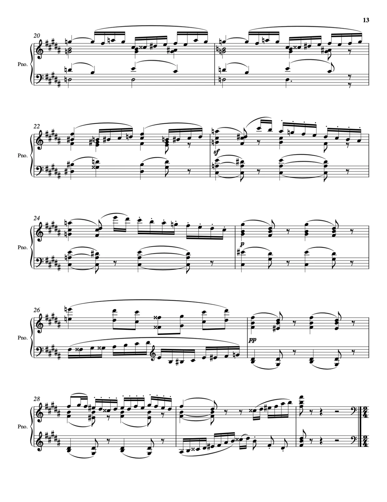 Sheet music page 13, Pictures at an Exhibition - Advanced Version