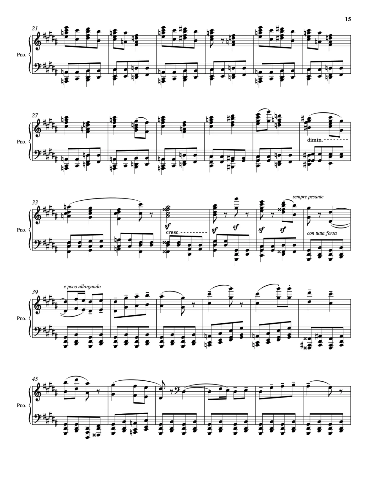 Sheet music page 15, Pictures at an Exhibition - Advanced Version