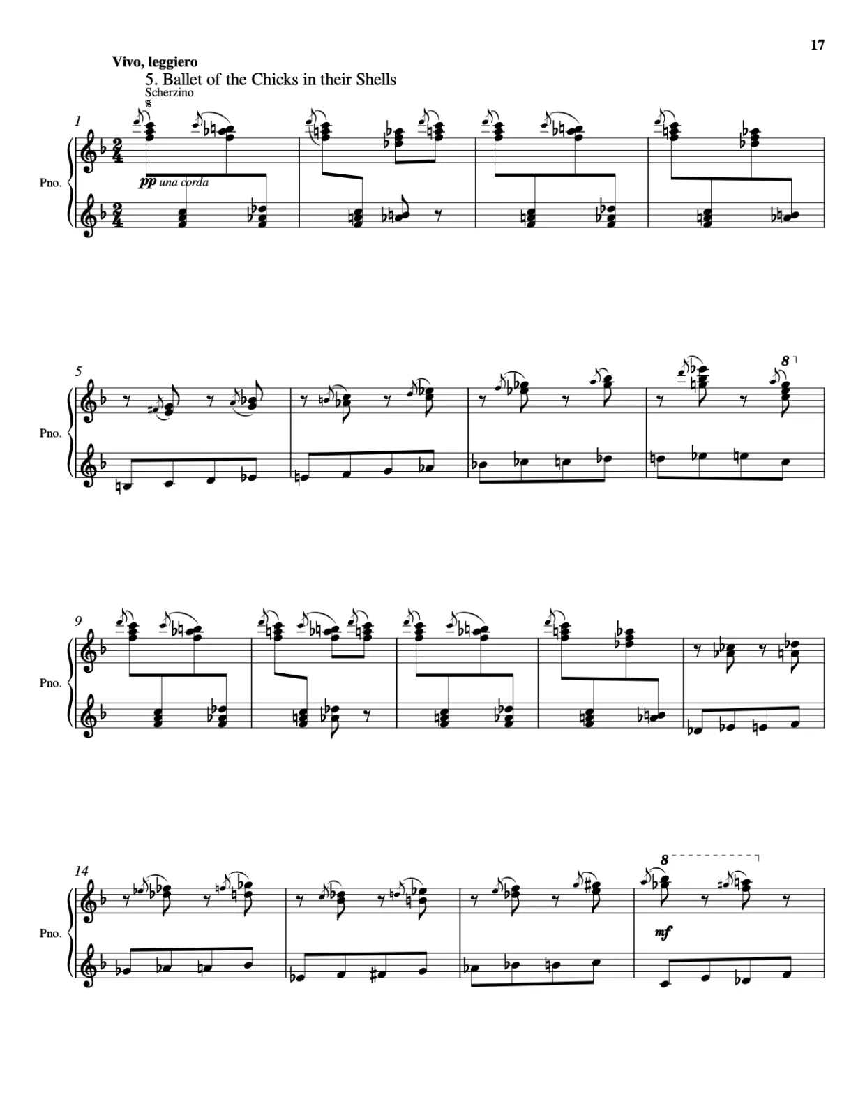 Sheet music page 17, Pictures at an Exhibition - Advanced Version