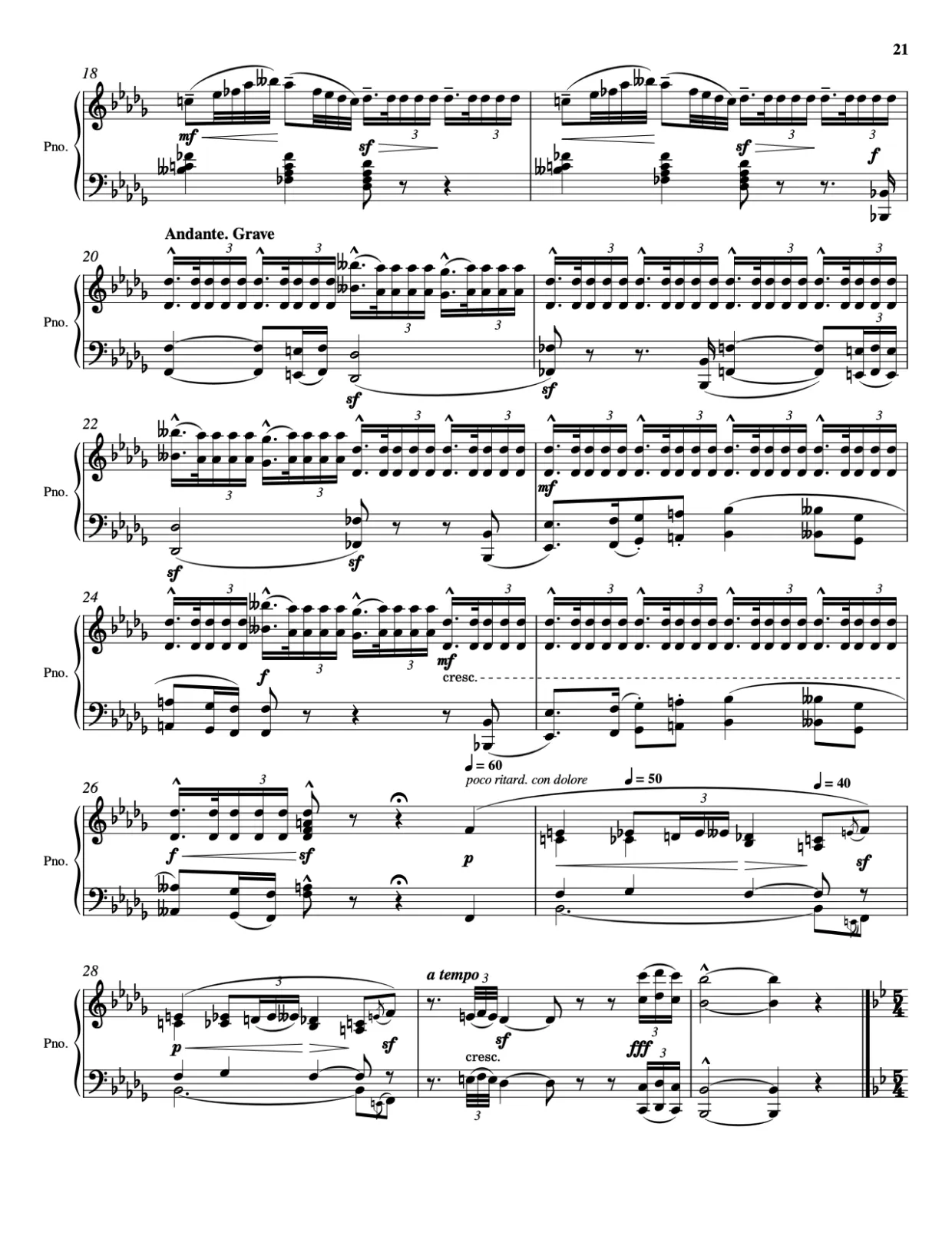 Sheet music page 21, Pictures at an Exhibition - Advanced Version
