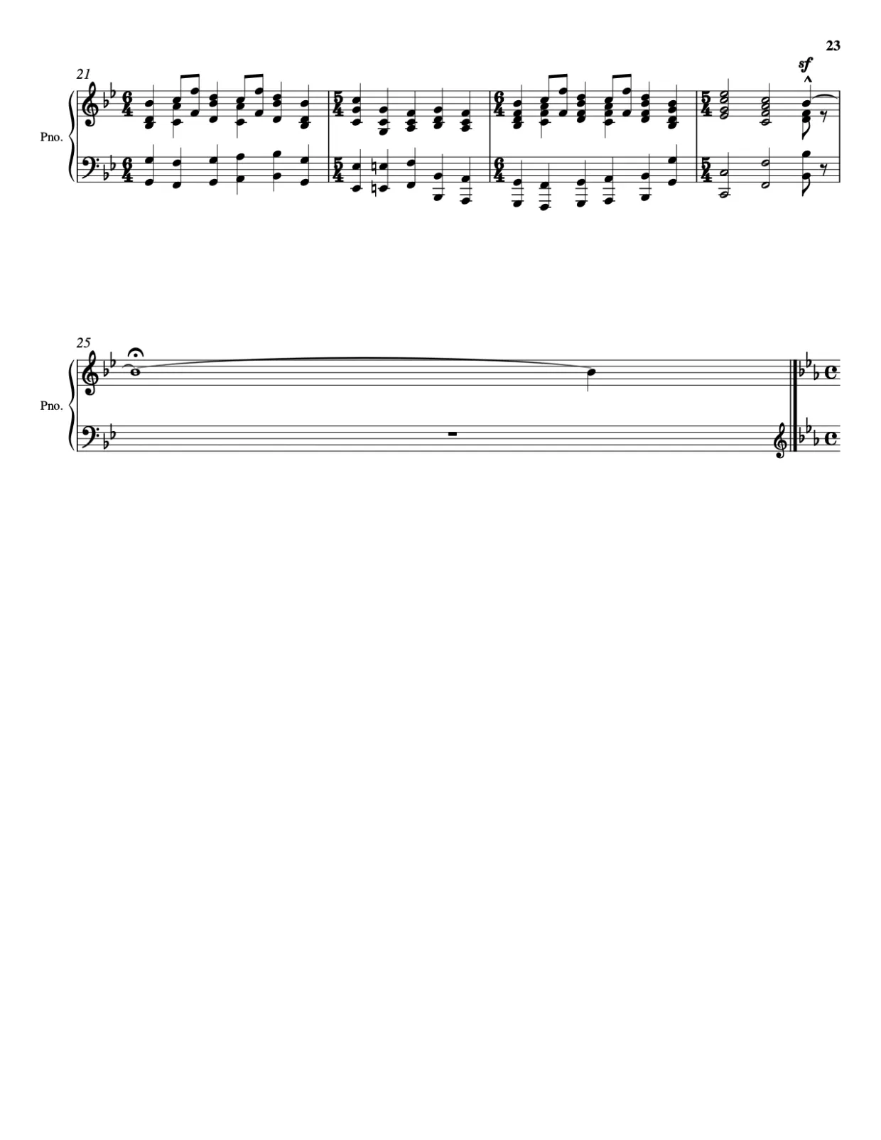 Sheet music page 23, Pictures at an Exhibition - Advanced Version