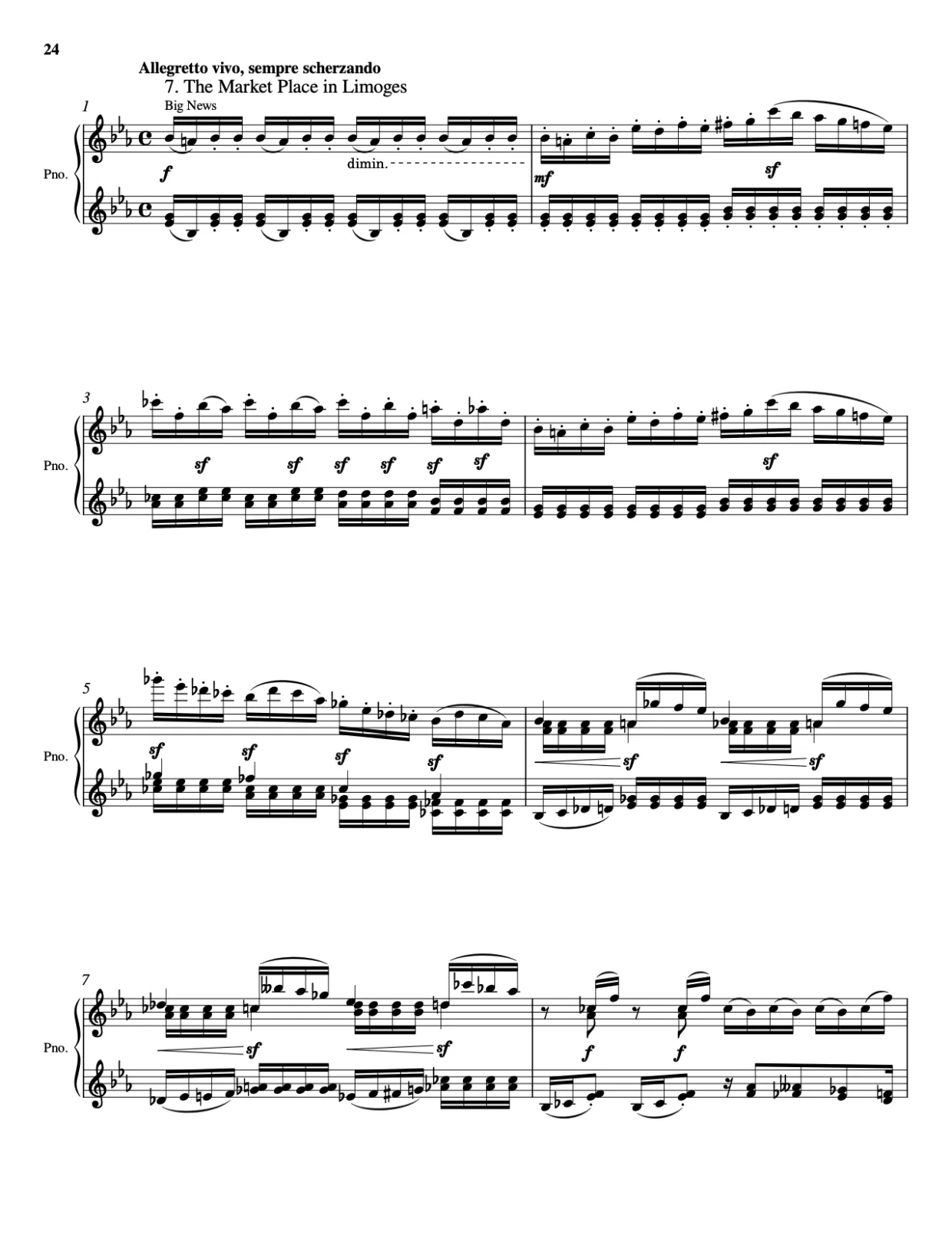 Sheet music page 24, Pictures at an Exhibition - Advanced Version