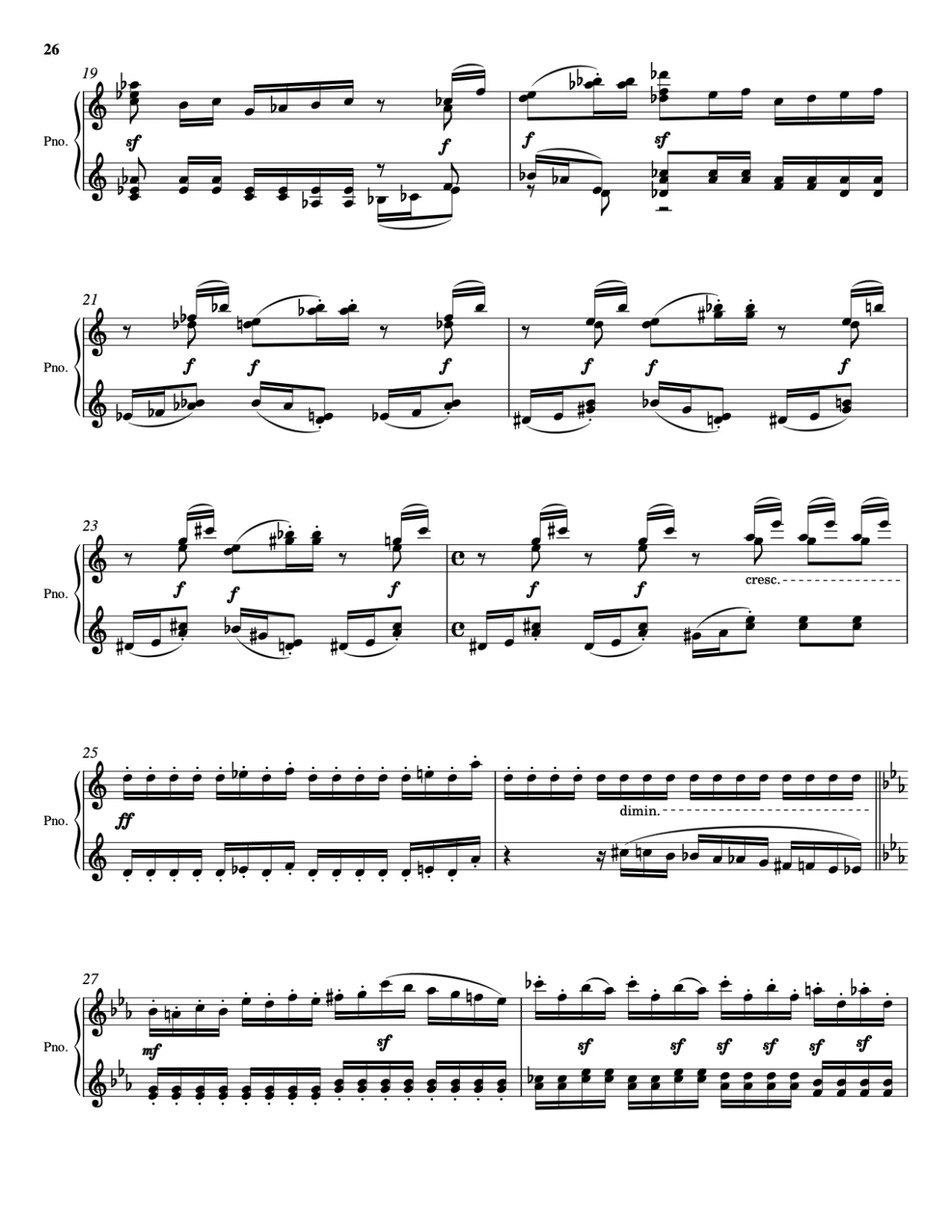 Sheet music page 26, Pictures at an Exhibition - Advanced Version
