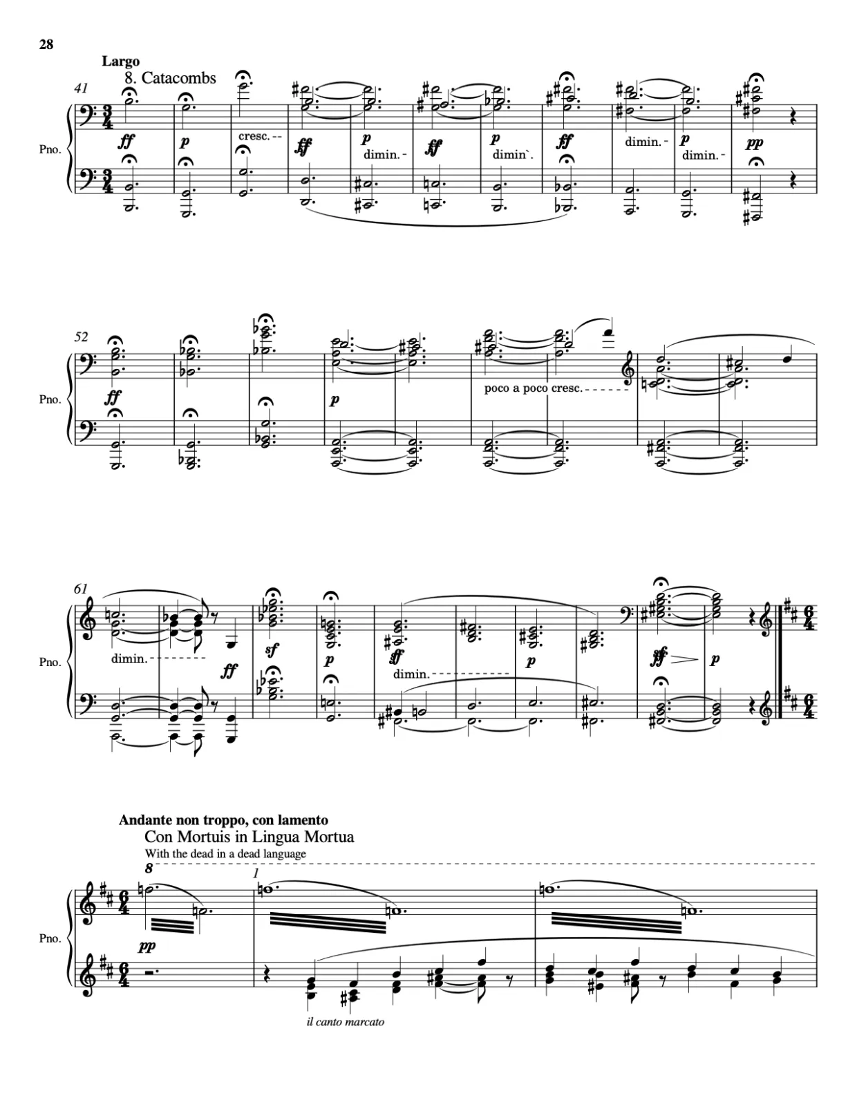 Sheet music page 28, Pictures at an Exhibition - Advanced Version