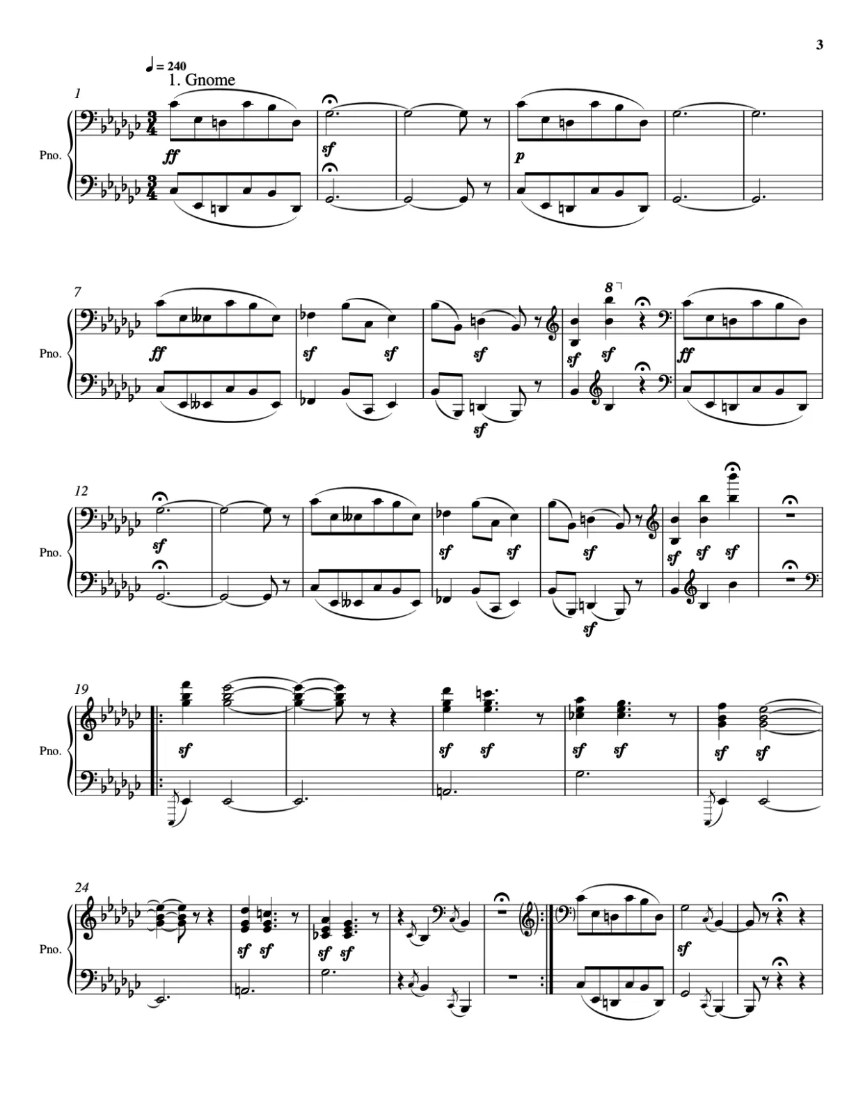 Sheet music page 3, Pictures at an Exhibition - Advanced Version