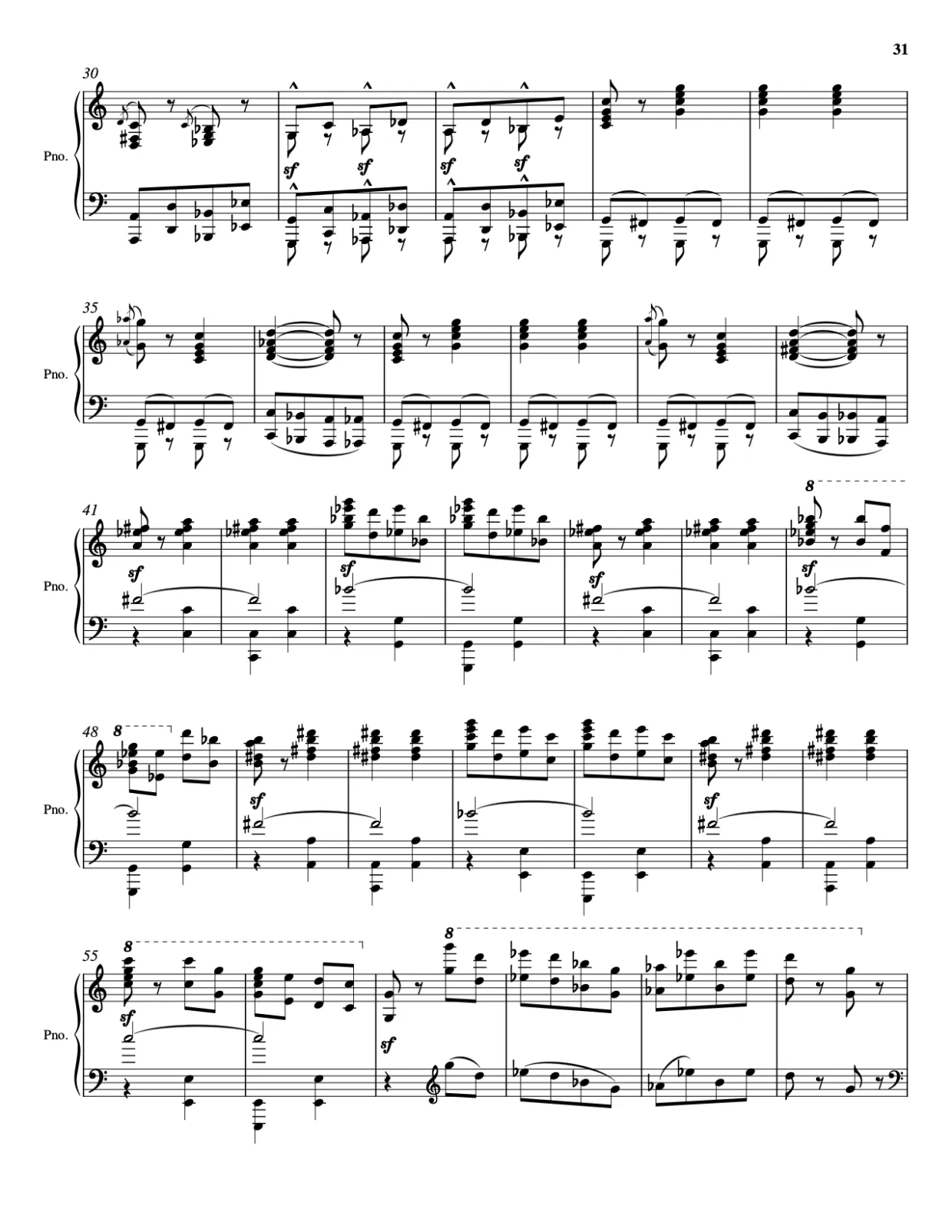 Sheet music page 31, Pictures at an Exhibition - Advanced Version