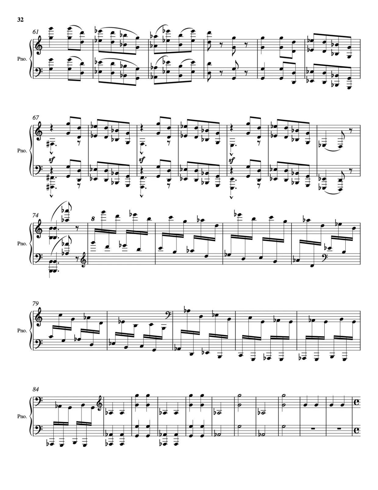 Sheet music page 32, Pictures at an Exhibition - Advanced Version