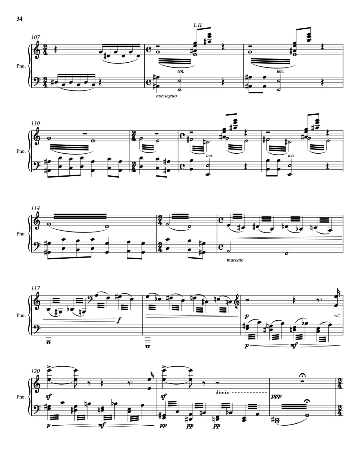 Sheet music page 34, Pictures at an Exhibition - Advanced Version