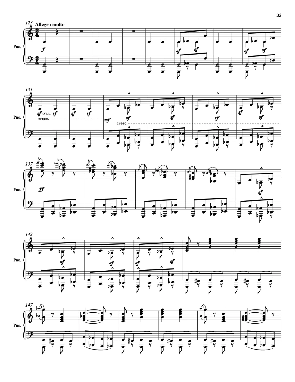 Sheet music page 35, Pictures at an Exhibition - Advanced Version