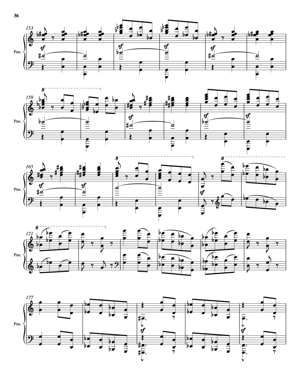 Sheet music page 36, Pictures at an Exhibition - Advanced Version