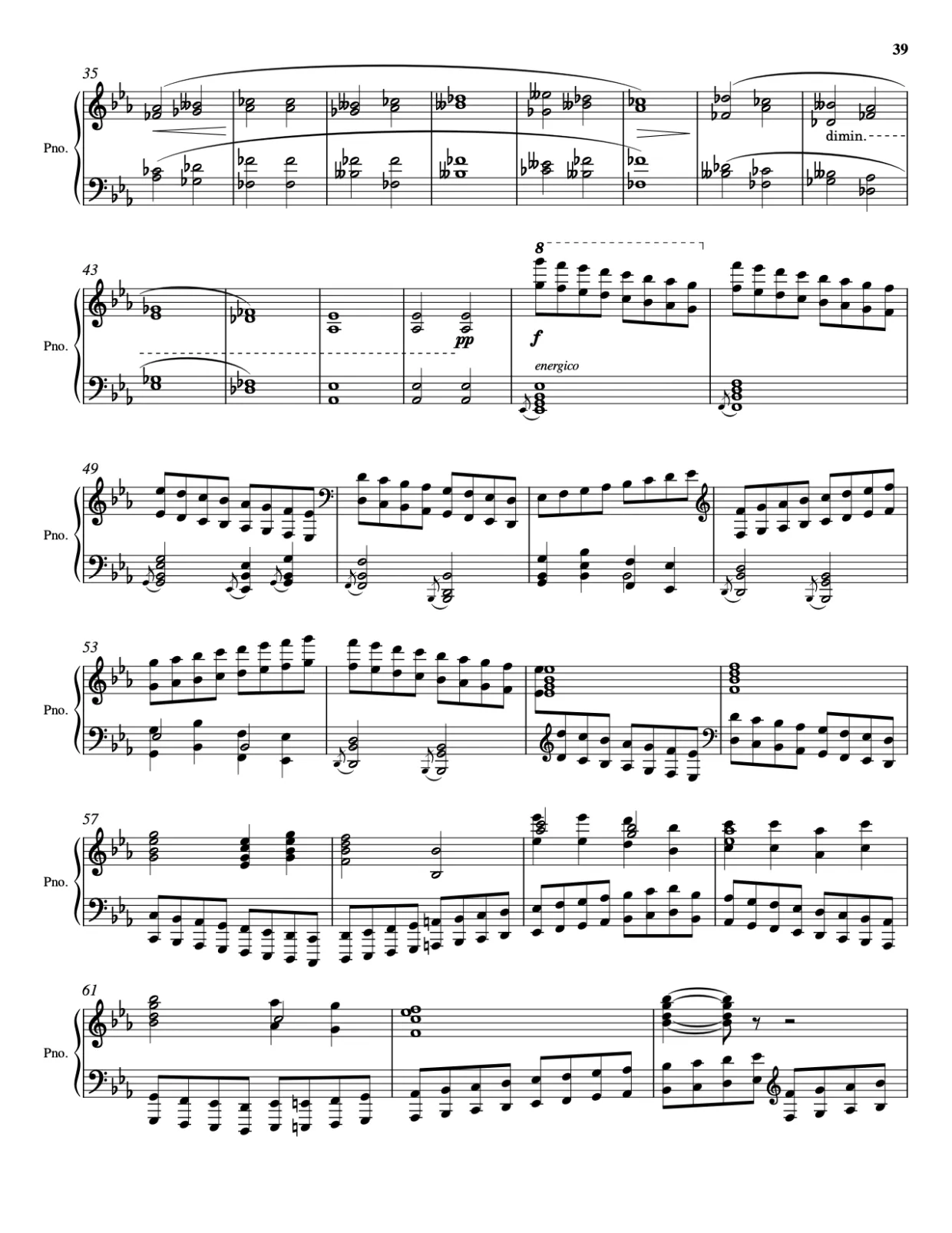 Sheet music page 39, Pictures at an Exhibition - Advanced Version