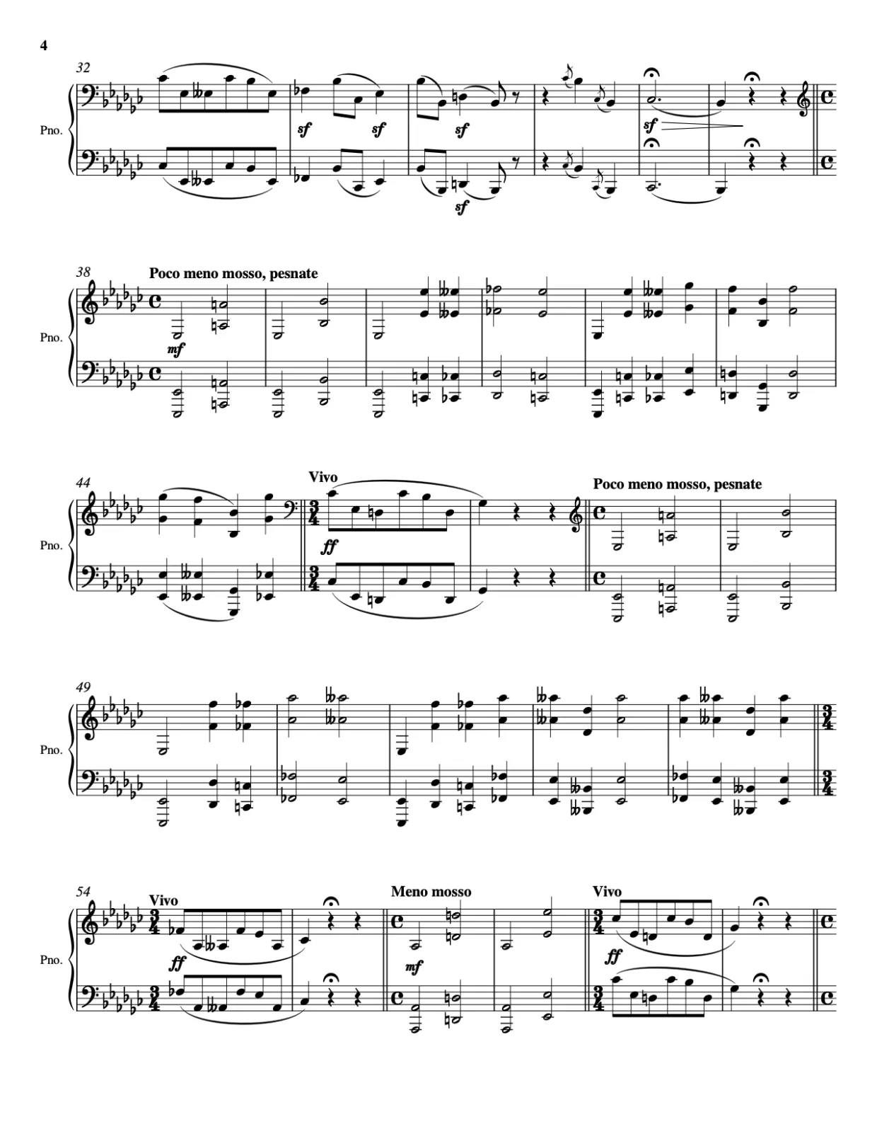 Sheet music page 4, Pictures at an Exhibition - Advanced Version