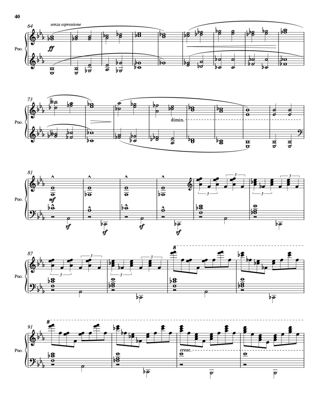 Sheet music page 40, Pictures at an Exhibition - Advanced Version