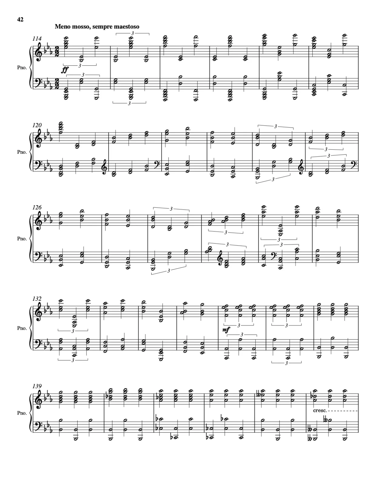 Sheet music page 42, Pictures at an Exhibition - Advanced Version