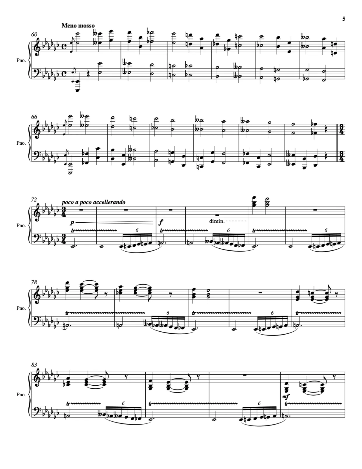 Sheet music page 5, Pictures at an Exhibition - Advanced Version