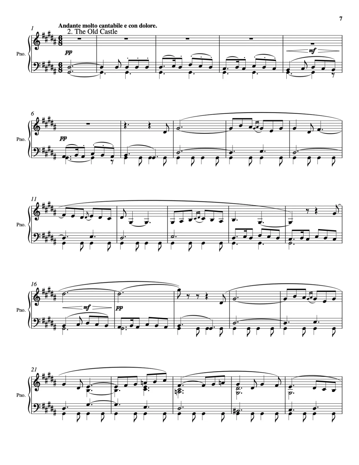 Sheet music page 7, Pictures at an Exhibition - Advanced Version