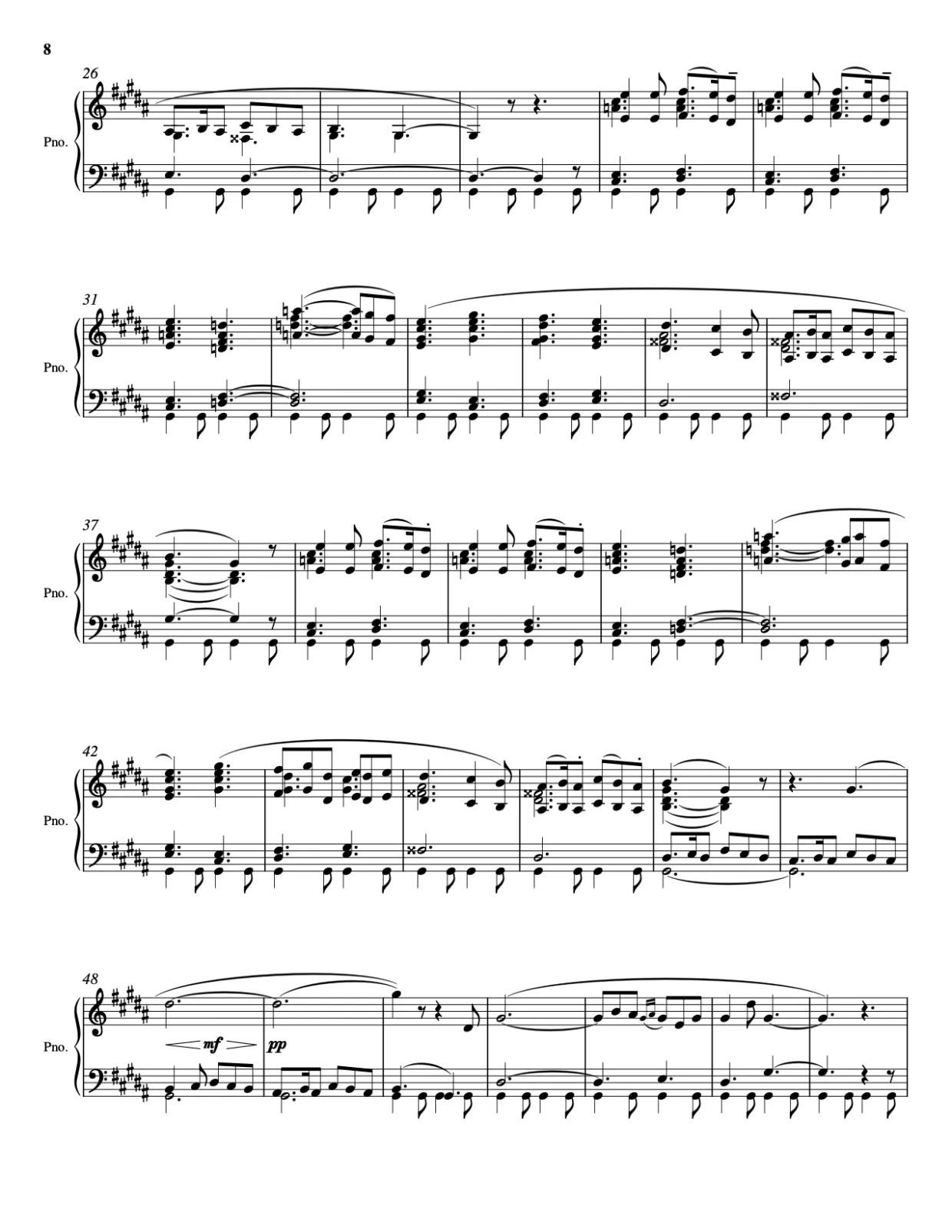 Sheet music page 8, Pictures at an Exhibition - Advanced Version