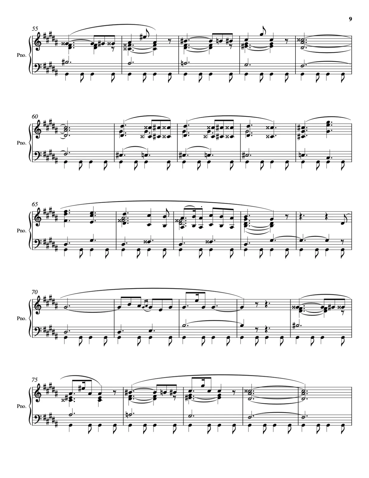 Sheet music page 9, Pictures at an Exhibition - Advanced Version