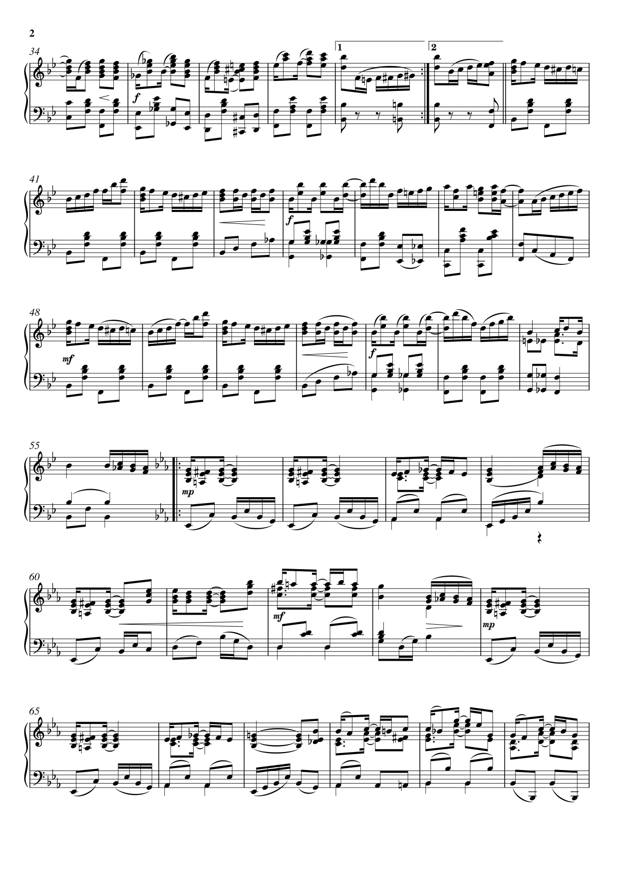 Sheet music page 2 Pineapple Rag - Advanced Version