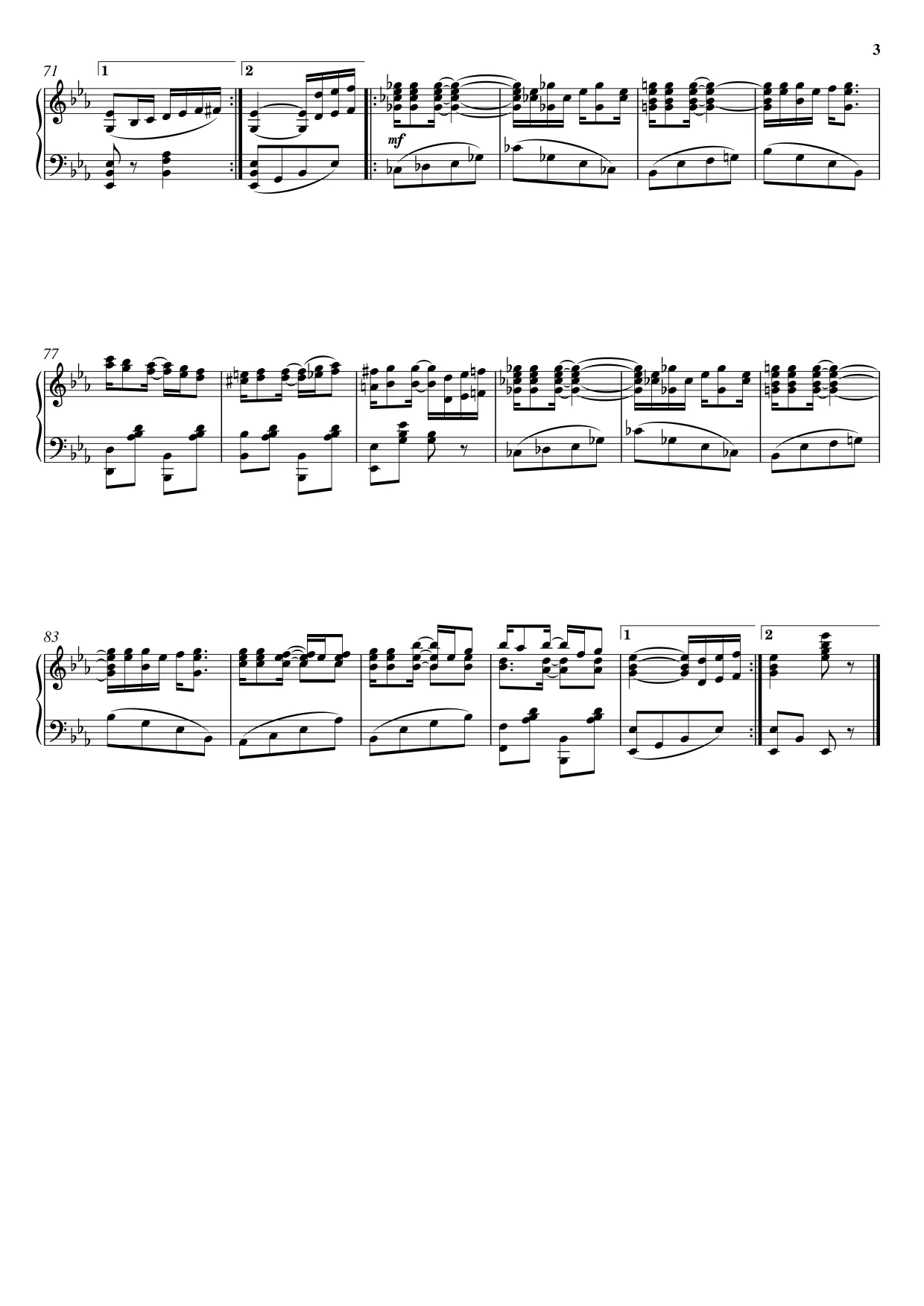 Sheet music page 3 Pineapple Rag - Advanced Version