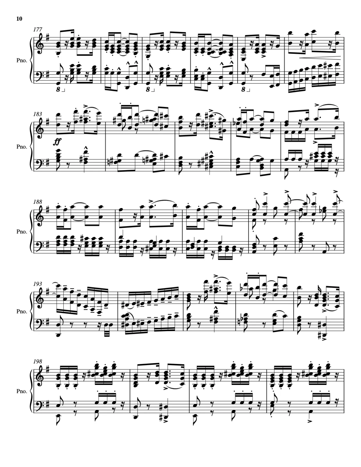 Sheet music page 10 Pomp and Circumstance - Advanced Version
