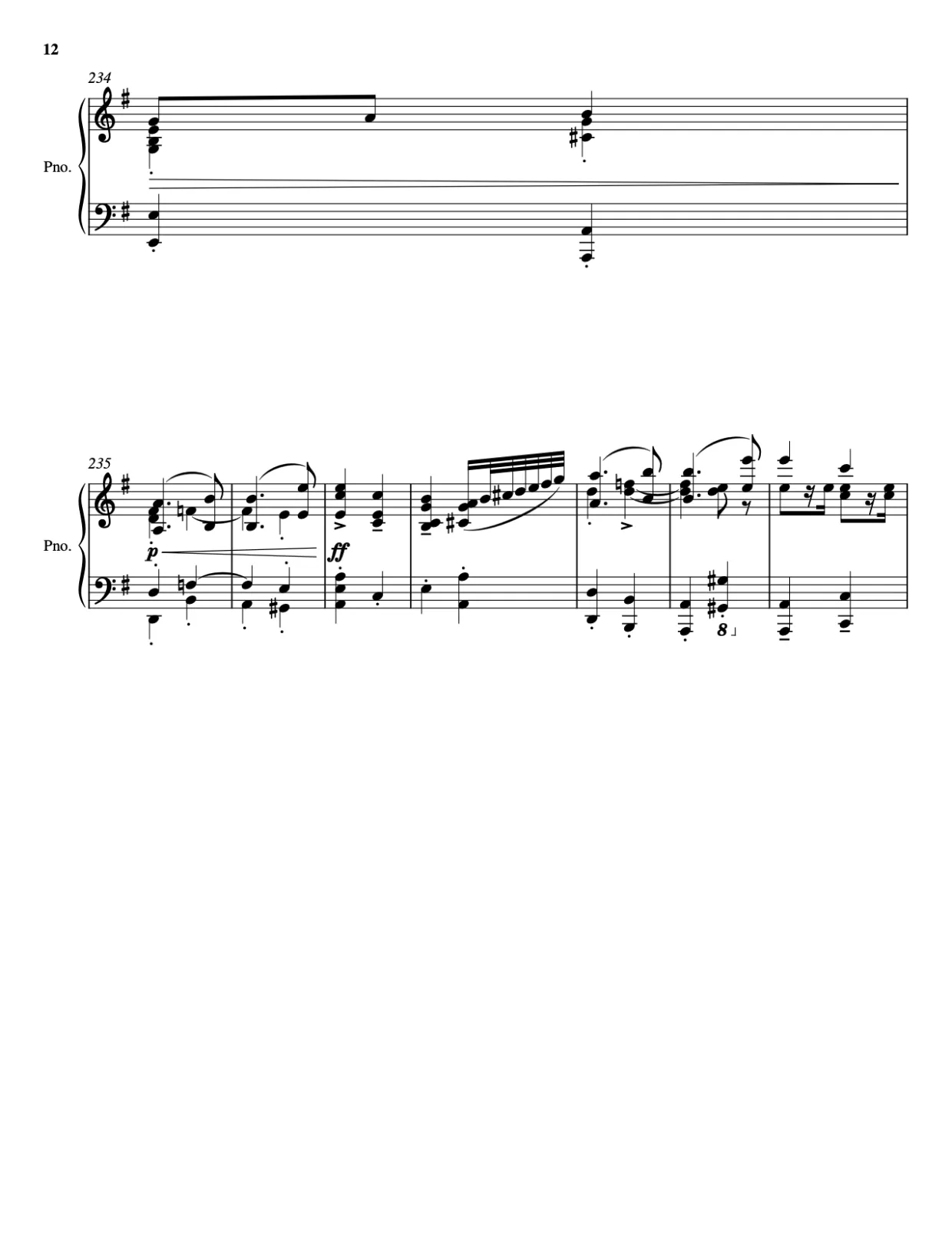 Sheet music page 12 Pomp and Circumstance - Advanced Version