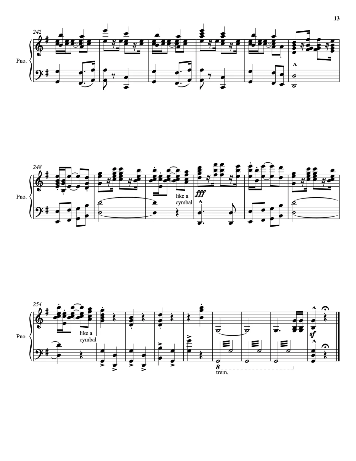 Sheet music page 13 Pomp and Circumstance - Advanced Version