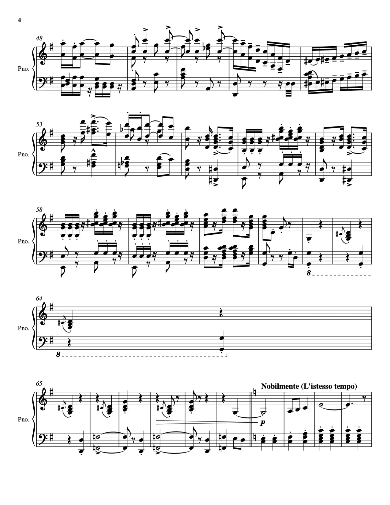 Sheet music page 4 Pomp and Circumstance - Advanced Version