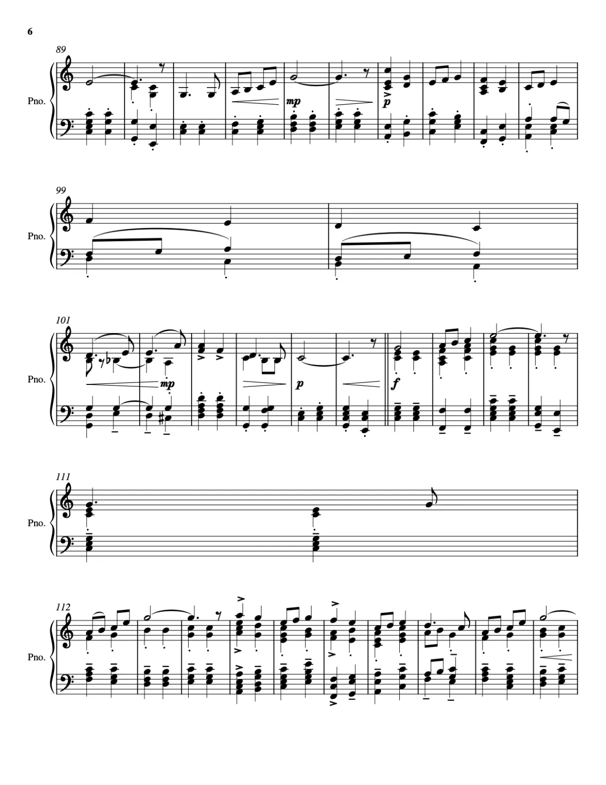 Sheet music page 6 Pomp and Circumstance - Advanced Version