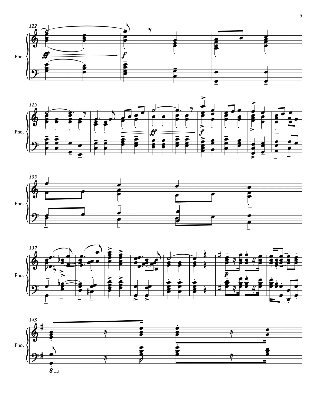 Sheet music page 7 Pomp and Circumstance - Advanced Version