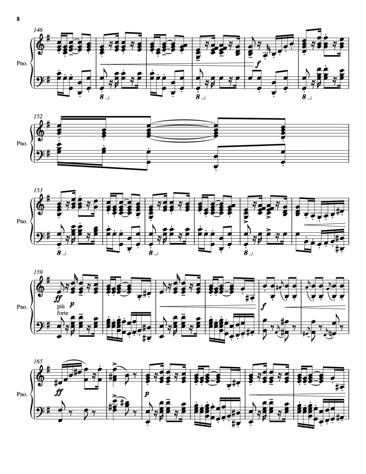 Sheet music page 8 Pomp and Circumstance - Advanced Version