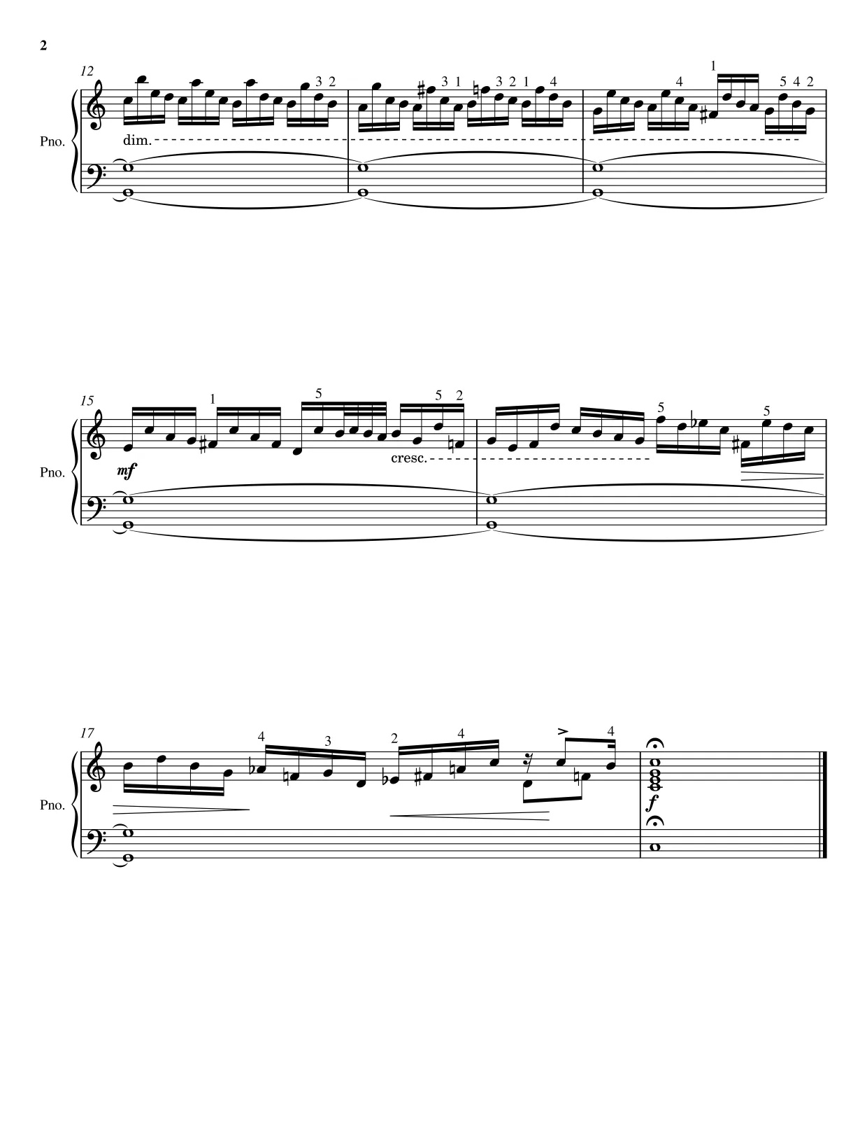 Sheet music page 2 Prelude in C major, BWV 846 - Advanced Version
