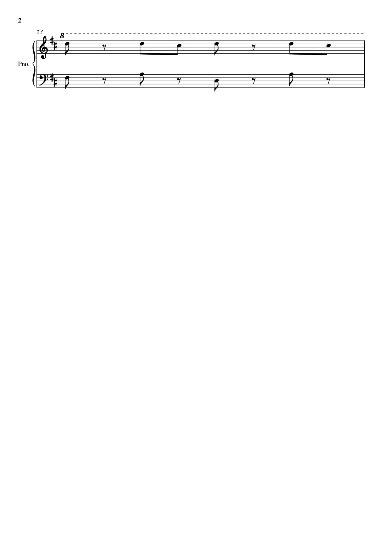 Sheet music page 2, Radetzky March - Intermediate Version