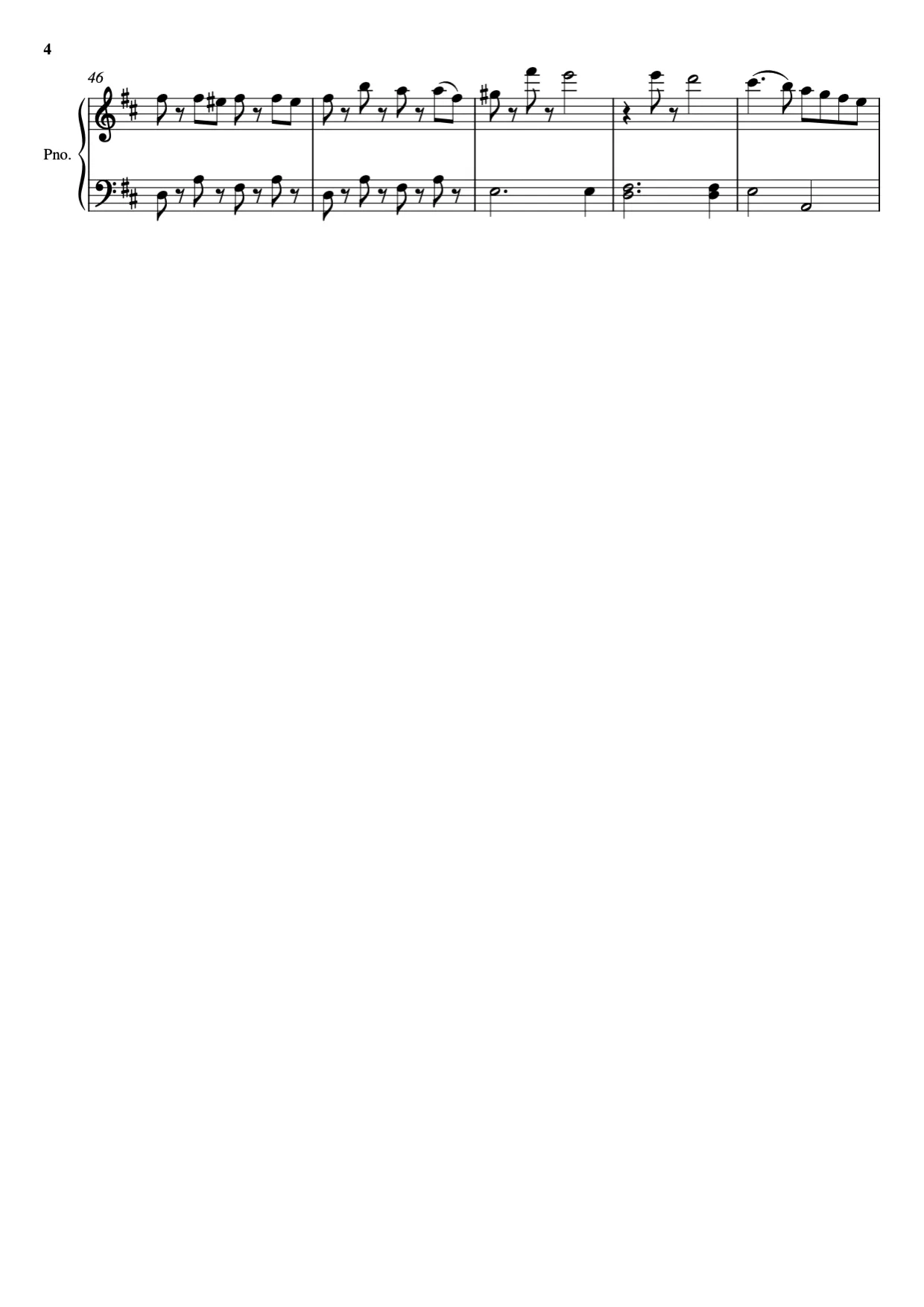 Sheet music page 4, Radetzky March - Intermediate Version
