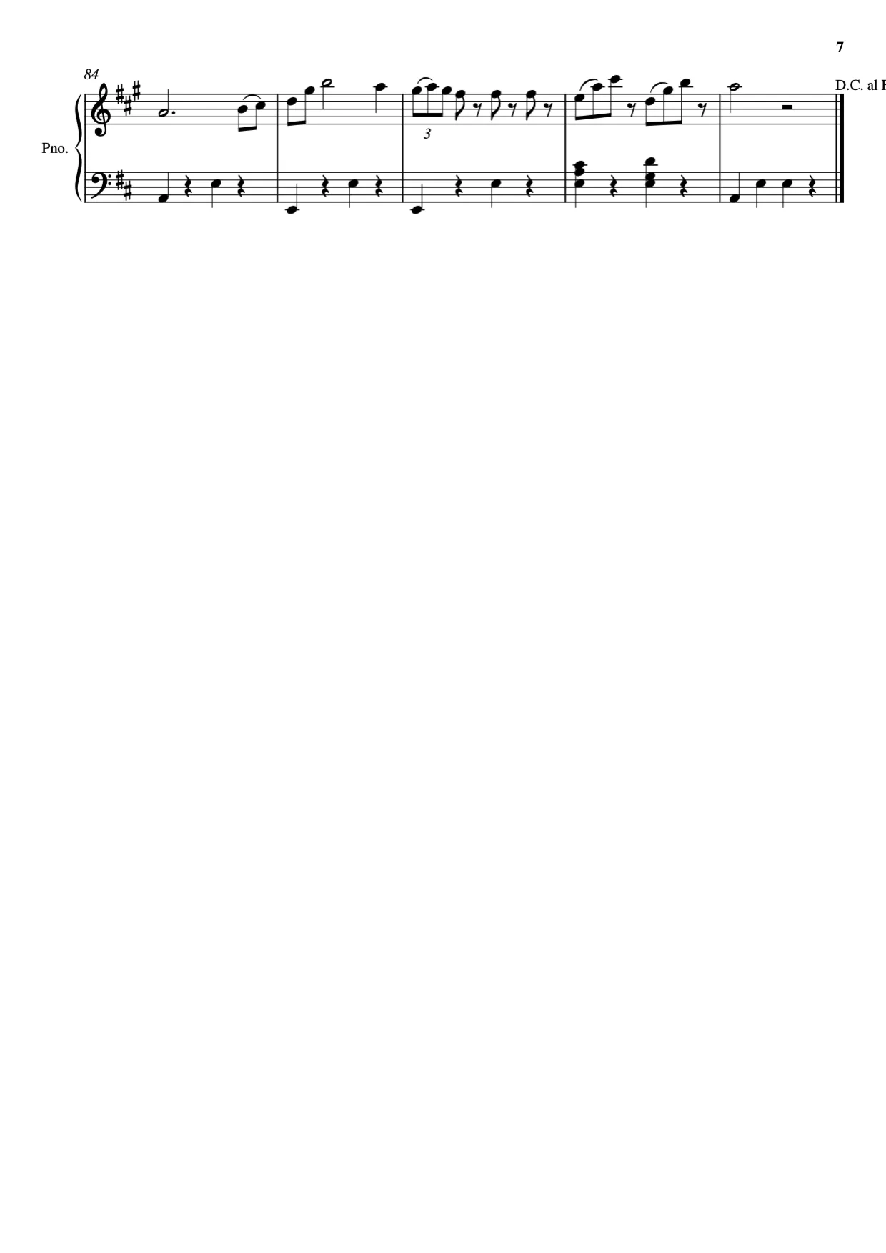 Sheet music page 7, Radetzky March - Intermediate Version