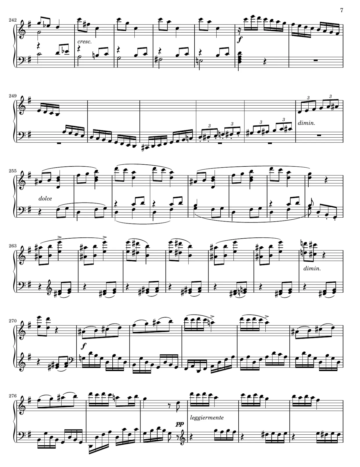 Sheet music page 7, Rage Over a Lost Penny (Rondo a capriccio, Op. 129) - Advanced Version