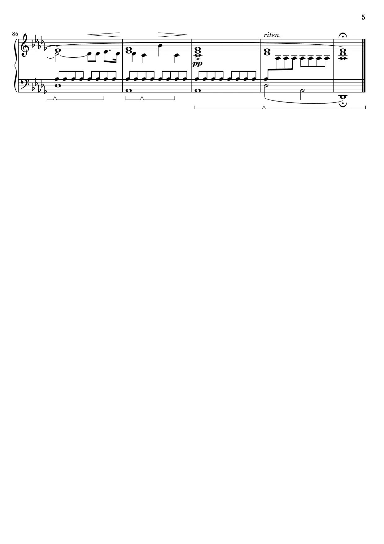 Sheet music page 5, Raindrop Prelude (Op. 28 No. 15) - Advanced Version