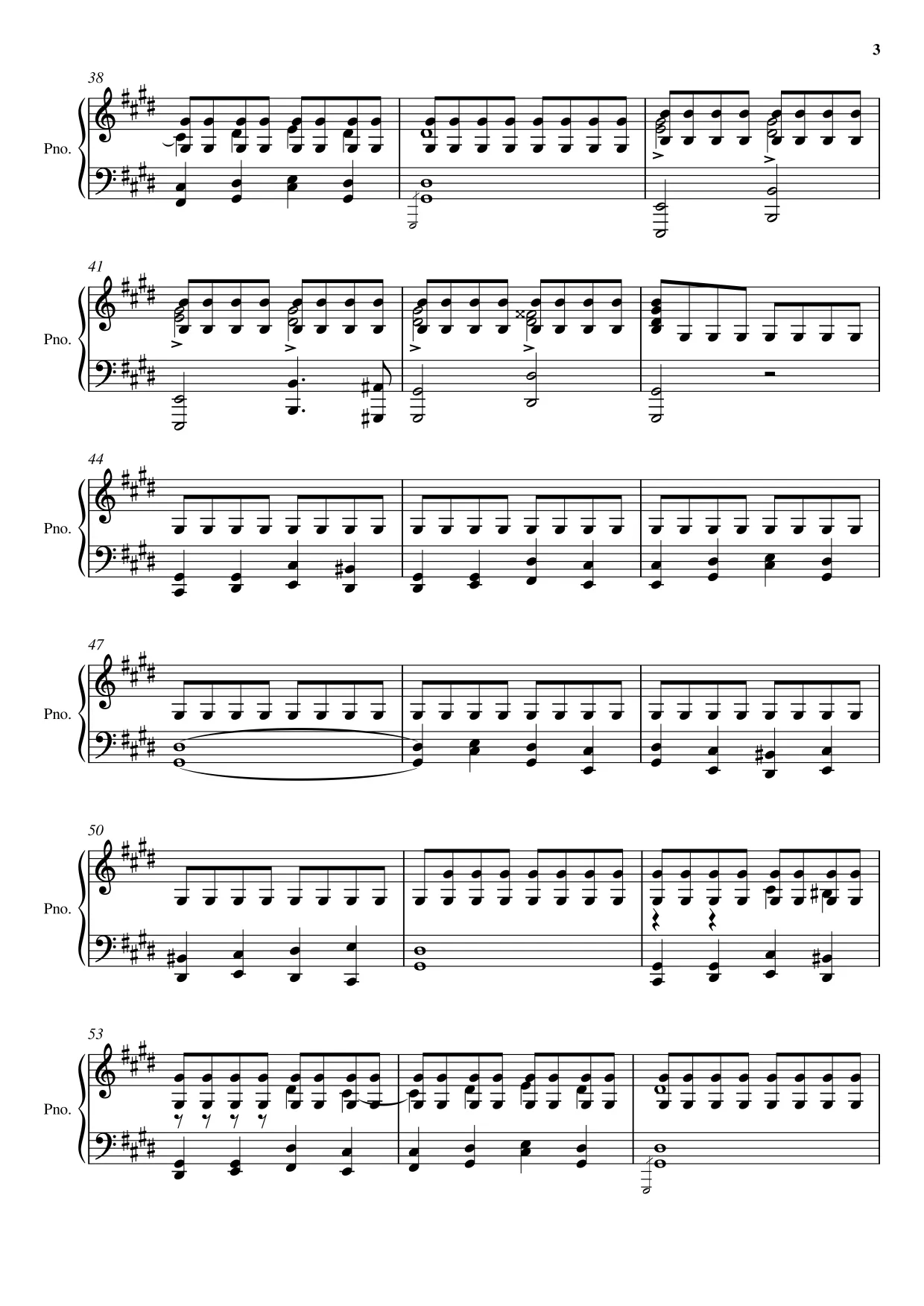 Sheet music page 3 Raindrop Prelude (Op. 28 No. 15) - Beginner Version