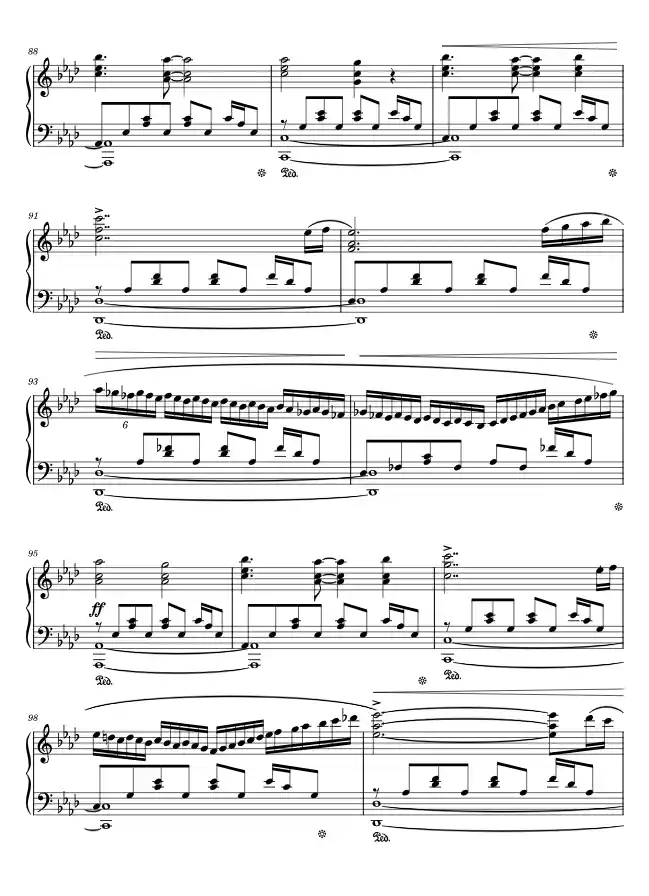 Sheet music page 5 Red Swan - Advanced Version