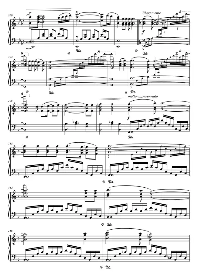 Sheet music page 6 Red Swan - Advanced Version