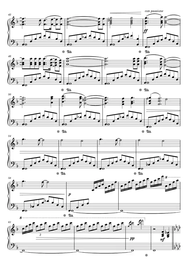Sheet music page 3 Red Swan - Advanced Version