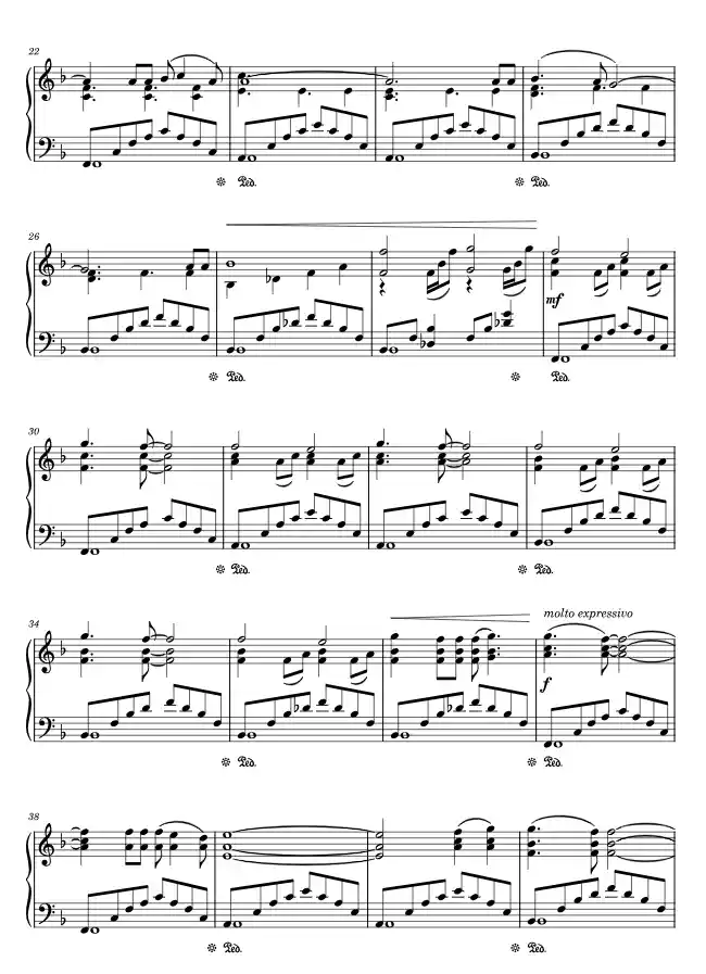 Sheet music page 2 Red Swan - Advanced Version